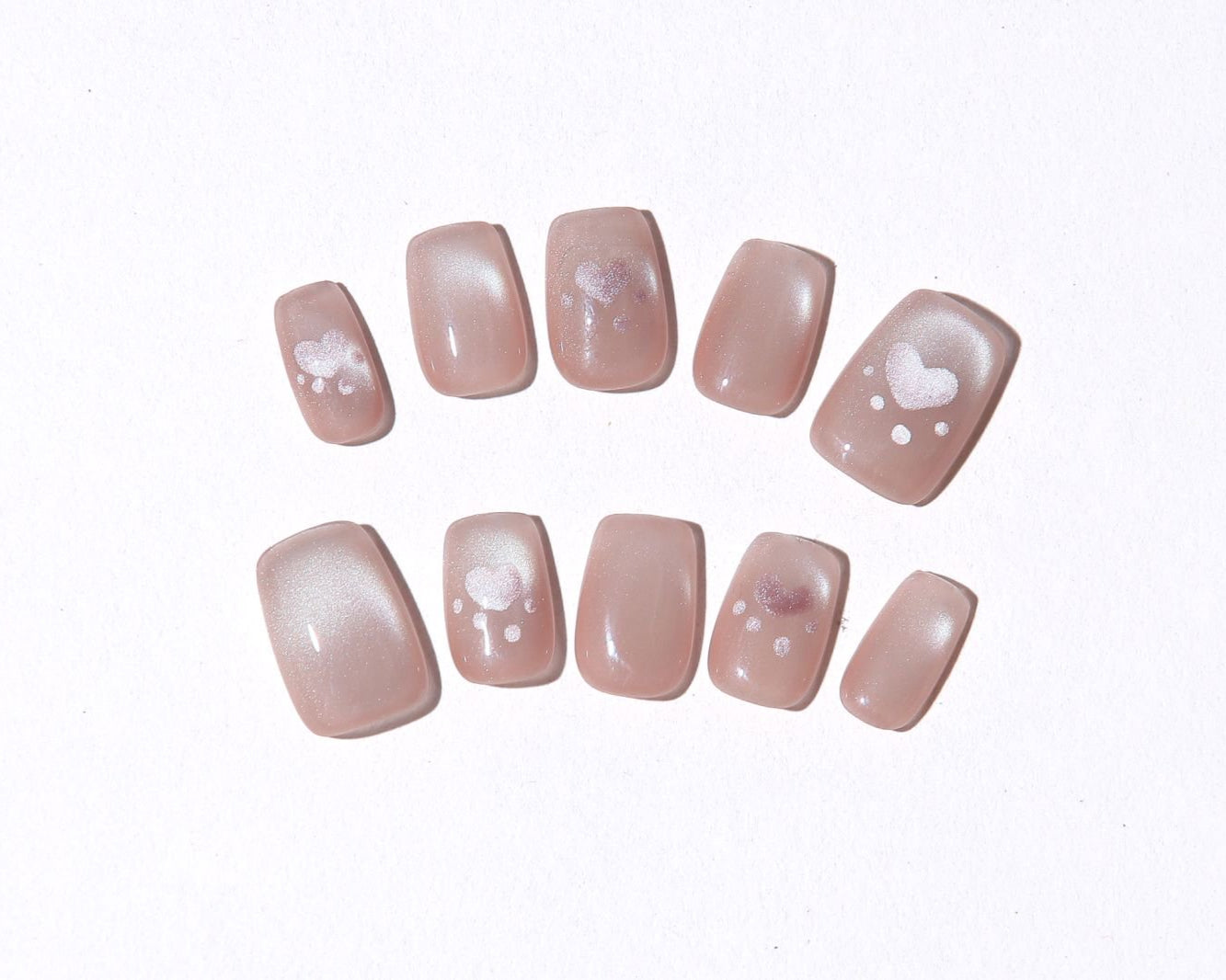 ootd.nail ヌードピンク ハート ジェルネイルチップ|上品・フェミニン・リユーザブル