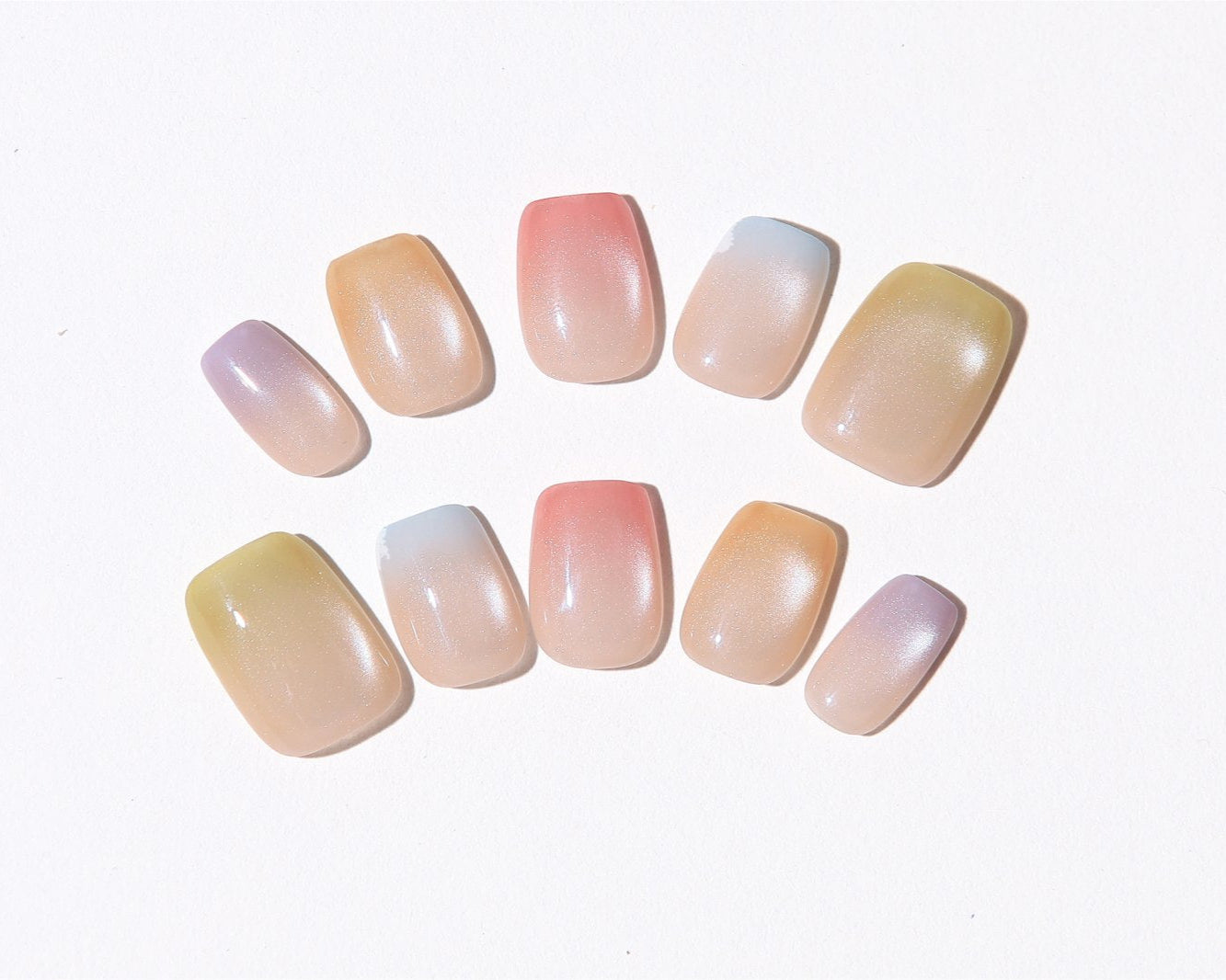 ootd.nail パステル グラデーション ジェルネイルチップ｜カラフル・上品・春夏ネイル